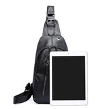 Sidiou Group Anti-theft Men Sling Messenger Bags PU leather Chest Pack Travel Shoulder Handbags