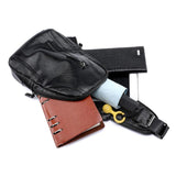 Sidiou Group Anti-theft Men Sling Messenger Bags PU leather Chest Pack Travel Shoulder Handbags