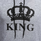 Sidiou Group Couple King Queen Hoodie Matching Sweatshirt Jumper Sweater Pullover Coat