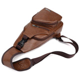 Sidiou Group USB Charging Chest Bags Teen Chest Pack  PU Leather Sling Shoulder Crossbody Handbag