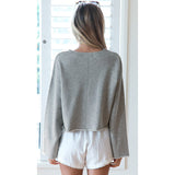 Sidiou Group Women Hoodies Sweatshirt Solid O-Neck Long Sleeve T-Shirt Casual Tracksuit Pullover