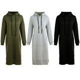 Long Sweatshirt Hooded Dress