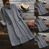 Roll Sleeve Button Down Dress