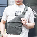 Sidiou Group Men Canvas Chest Bag Anti-Theft Men's Messenger Bags Casual Crossbody Bag  Shoulder Bag