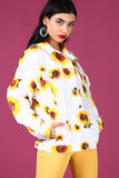 Pocketed Patterned Denim Jacket