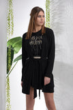 Sidiou Group Women Belted Black Jacket