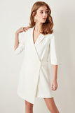 Waist Detail Ecru Jacket Dress