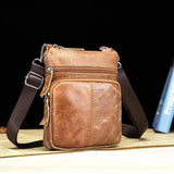 Sidiou Group Business Crossbody Bag for Men Fashion Leather Small Satchel Shoulder Bag  Leather bag