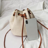 Sidiou Group Women Fringes Bags Straw Tassel Bucket Casual Sling Shoulder Bags Crossbody Handbags