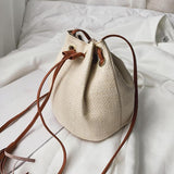 Sidiou Group Women Fringes Bags Straw Tassel Bucket Casual Sling Shoulder Bags Crossbody Handbags