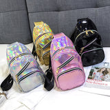 Sidiou Group Women Chest Bag Fashion Patent Leather Single Shoulder Bags Travel Sling Messenger Bag