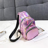 Sidiou Group Women Chest Bag Fashion Patent Leather Single Shoulder Bags Travel Sling Messenger Bag