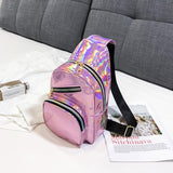 Sidiou Group Women Chest Bag Fashion Patent Leather Single Shoulder Bags Travel Sling Messenger Bag