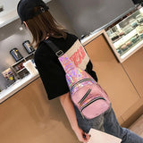 Sidiou Group Women Chest Bag Fashion Patent Leather Single Shoulder Bags Travel Sling Messenger Bag