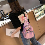 Sidiou Group Women Chest Bag Fashion Patent Leather Single Shoulder Bags Travel Sling Messenger Bag