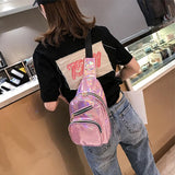 Sidiou Group Women Chest Bag Fashion Patent Leather Single Shoulder Bags Travel Sling Messenger Bag