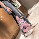 Sidiou Group Women Chest Bag Fashion Patent Leather Single Shoulder Bags Travel Sling Messenger Bag