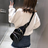 Sidiou Group Women Chest Bag Fashion Patent Leather Single Shoulder Bags Travel Sling Messenger Bag