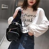 Sidiou Group Women Chest Bag Fashion Patent Leather Single Shoulder Bags Travel Sling Messenger Bag