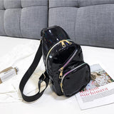 Sidiou Group Women Chest Bag Fashion Patent Leather Single Shoulder Bags Travel Sling Messenger Bag