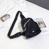 Sidiou Group Women Chest Bag Fashion Patent Leather Single Shoulder Bags Travel Sling Messenger Bag