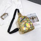 Sidiou Group Women Chest Bag Fashion Patent Leather Single Shoulder Bags Travel Sling Messenger Bag