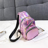 Sidiou Group Women Chest Bag Fashion Patent Leather Single Shoulder Bags Travel Sling Messenger Bag