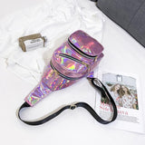 Sidiou Group Women Chest Bag Fashion Patent Leather Single Shoulder Bags Travel Sling Messenger Bag