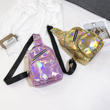 Sidiou Group Women Chest Bag Fashion Patent Leather Single Shoulder Bags Travel Sling Messenger Bag