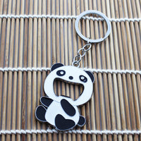 Sidiou Group Wholesale High Quality Zinc Alloy Panda Shape Beer Bottle Opener Keychain Portable Cute Mini Cartoon Animals Backpack Key Ring Gifts