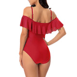 Sidiou Group Anniou Sexy Ruffled Off Shoulder Swimwear Sling Monokini Swimsuit Hollow Ladies Triangle One Piece Swimsuit