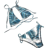Sidiou Group Anniou Halter Print Two Piece Swimwear For Women Sexy Beachwear Swim Suits Lace Up Bikini Set