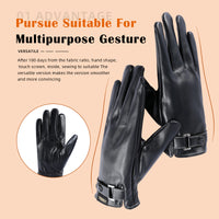 Sidiou Group Winter Men Leather Glove Waterproof Touch Screen Windproof Fleece lined PU Warm Gloves For Biker Motorbike Gloves