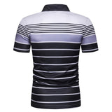 Sidiou Group New Summer Men Contrast Color Striped Slim Lapel Casual t-shirt