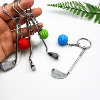 Sidiou Group Mini Golf Racket Ball Pendant Keychain Key Ring Creative Metal Key Clasps Split Keyring Sports Clubs Kid Christmas Gift