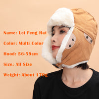 Sidiou Group Autumn Winter Fashion Windproof Earmuffs Cap For Women Men Trapper Cap Thickened Outdoor Riding Warm Lei Feng Hat