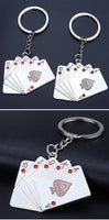 Sidiou Group Manufacturer Fashion Men Mini Playing Cards Pendant Keychain Unisex Creative Vintage Metal Flush Poker Car Key Holders Decor