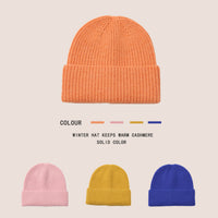 Sidiou Group Winter Fashion Solid Color Plain Cuffed Beanie Hats Outdoor Casual Acrylic Soft Warm Knitted Hat For Women and Men