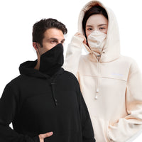 Sidiou Group Outdoor Sport Long Sleeve Sweatshirt With Face Cover Dustproof Plain Sweatshirt Fashion Women Hooded Sweatshirts