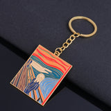 Sidiou Group Van Gogh Art Enamel Keychain Classic Oil Painting Starry Sky Metal Pendant Key Chain For Artist Men Women Bag Keyholder Gift