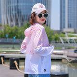 UPF50 UV Skin Clothing New Stitching Sunscreen Clothing Color Fashion Wild Hooded Sunscreen Shirt