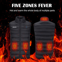 Sidiou Group Winter Dual Switch 5 Zones Warming Smart Temperature Control Electric Waistcoat For Unisex Sleeveless Thermal Jacket Heated Vest