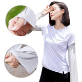 Sidiou Group Anniou Summer UPF 50+ Anti-UV Cooling Arm Cover Loose Horn Ice Silk Sleeve Unisex Breathable UPF 50+ Arm Cover
