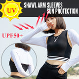 Sidiou Group Anniou Women UV Protection Shoulder Cooling Arm Sleeves UPF50+ Anti UV Arm Cover Sleeve Outdoor Golfing Cycling Shawl With Sleeves