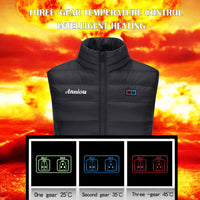 Sidiou Group Winter Dual Switch 5 Zones Warming Smart Temperature Control Electric Waistcoat For Unisex Sleeveless Thermal Jacket Heated Vest