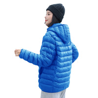 Sidiou Group 5 Zones USB Electric Heated Jacket For Men Women Winter Outdoor Warm Detachable Hood Coat Waterproof Heating Down Cotton Jacket