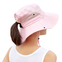 Sidiou Group Anniou Summer Women Hiking Camping Wide Brim Ponytail Fishing Hat UPF40+ UV Protection Wide Brim Sun Hat Foldable Mesh Bucket Hat