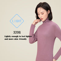 Sidiou Group Winter Women Slim Fit Long Sleeve Bottoming T Shirt Ladies Dralon Thickened High Neck Fleece Elastic Thermal Underwear Top