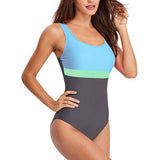 Sidiou Group Anniou Female Sports Conservative Striped Swimsuit Sexy Triangle Swimsuit Backless One-piece Swimsuit