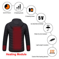 Sidiou Group USB Electric Heated Jacket Adjustable Temperature Lightweight Heated Down Jacket Coats